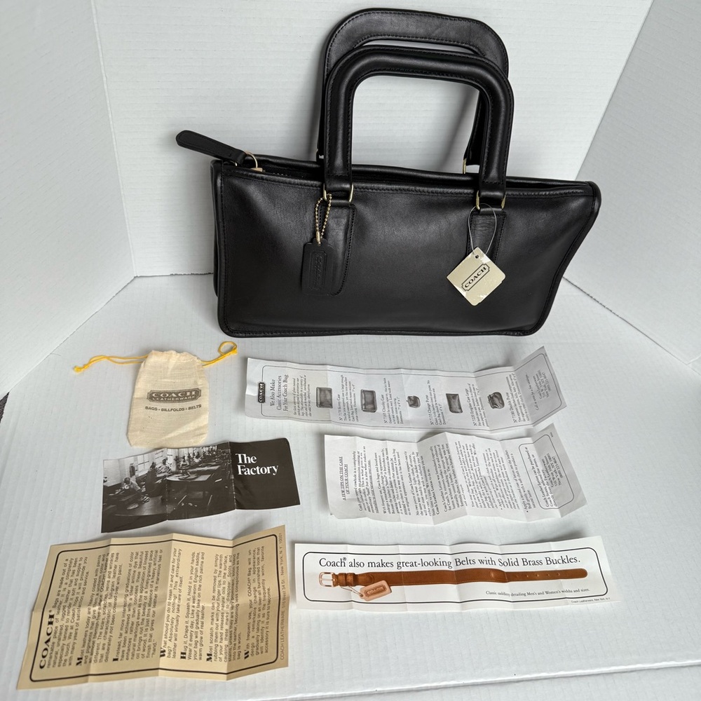 Coach RARE NWT 70s Vintage Bonnie Cashin Slim Leather Satchel 9425 – Made in USA - Picture 2 of 8